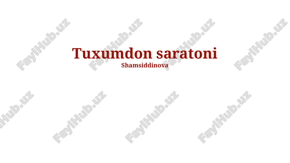 tuxumdon saratoni — PPTX