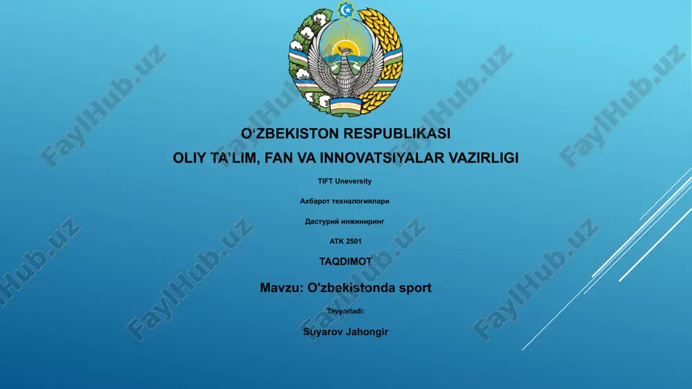 o'zbekistonda sport — PPTX
