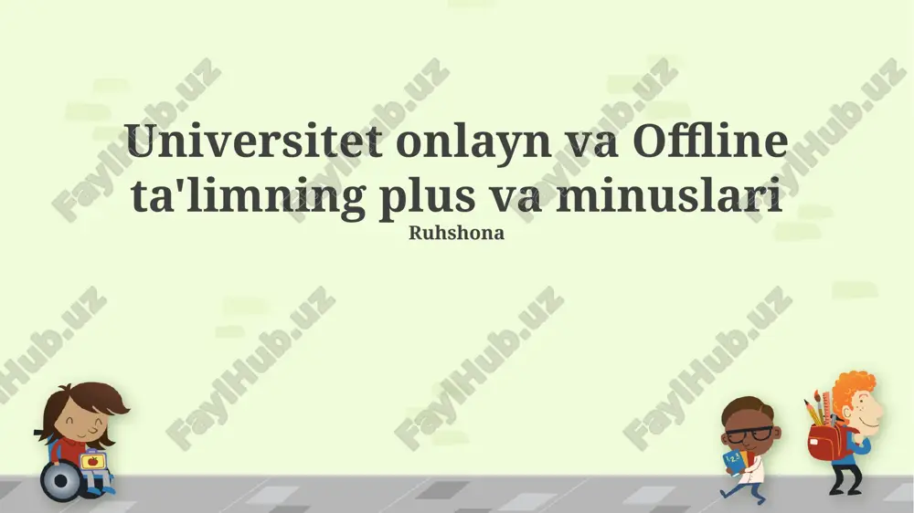 onlayn ta'limning afzalliklari va kamchiliklari — PPTX