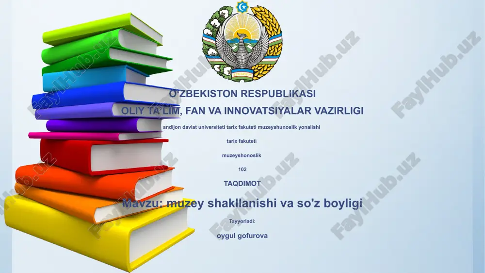 muzey shakllanishi va so'z boyligi — PPTX