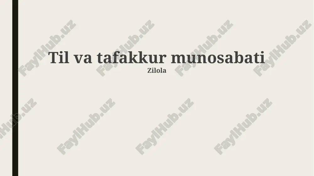 til va tafakkur munosabati — PPTX