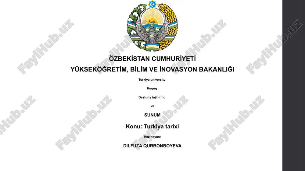 türkiye tarihine giriş — PPTX