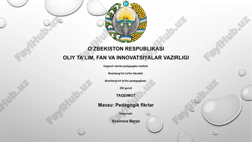 pedagogik fikrlar — PPTX