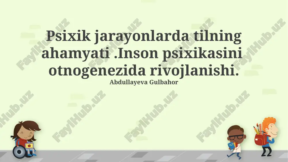 psixologiya jarayonlarda tilning ahamiyati — PPTX