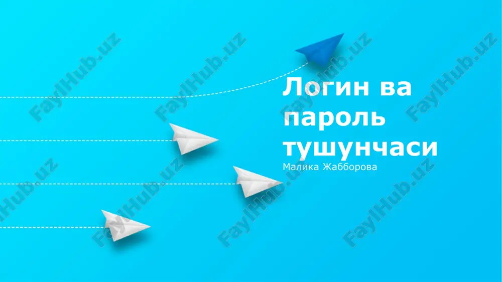 kirish va parol tushunchasi — PPTX
