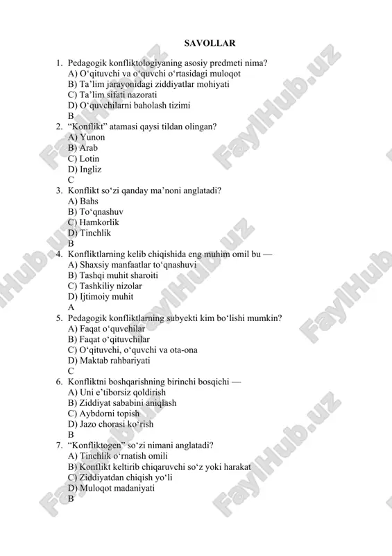 pedagogik konfliktologiya — DOCX