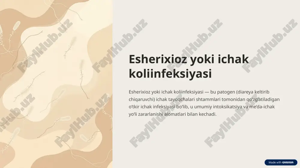 esherixioz yoki ichak koliinfeksiyasi — PPTX