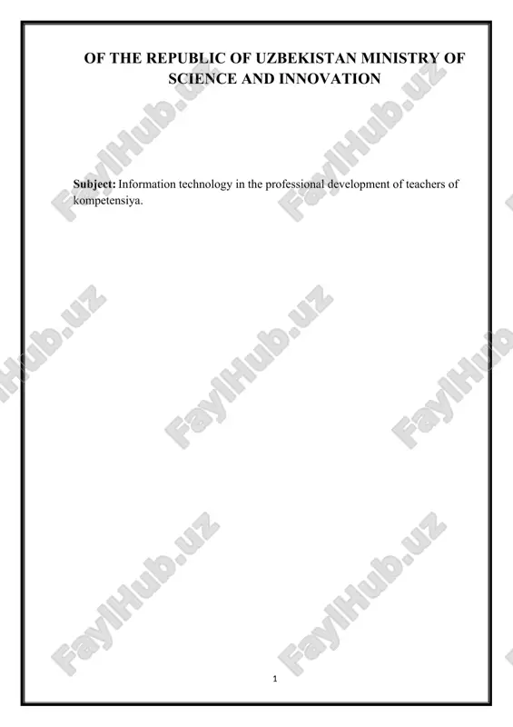 information technology in the professional development of teachers — DOCX
