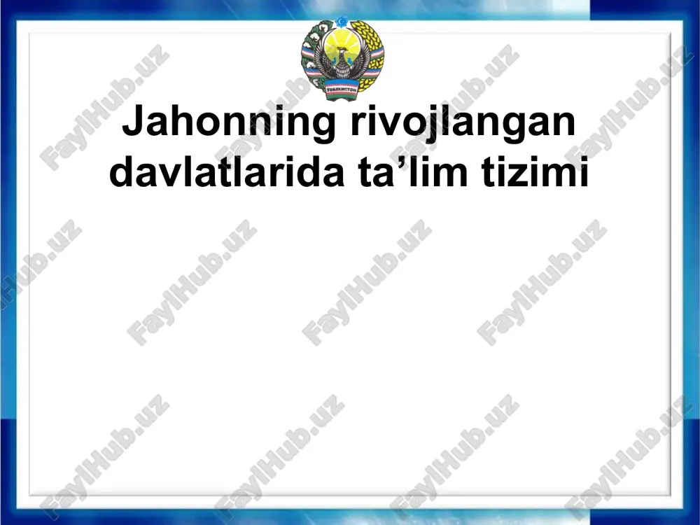 amerika qo’shma shtatlarida ta’lim tizimi — PPTX
