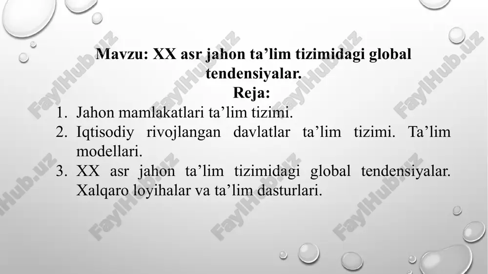 xxasr jahon ta'lim tizimi — PPTX