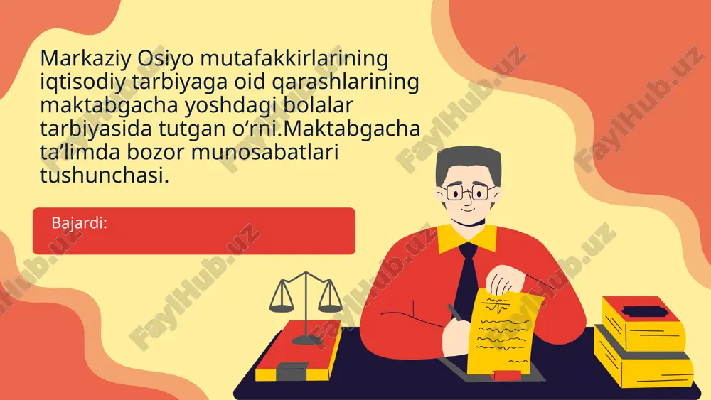 markaziy osiyomutafakkirlarining iqtisodiy tarbiyaga oid qarashlari — PPTX