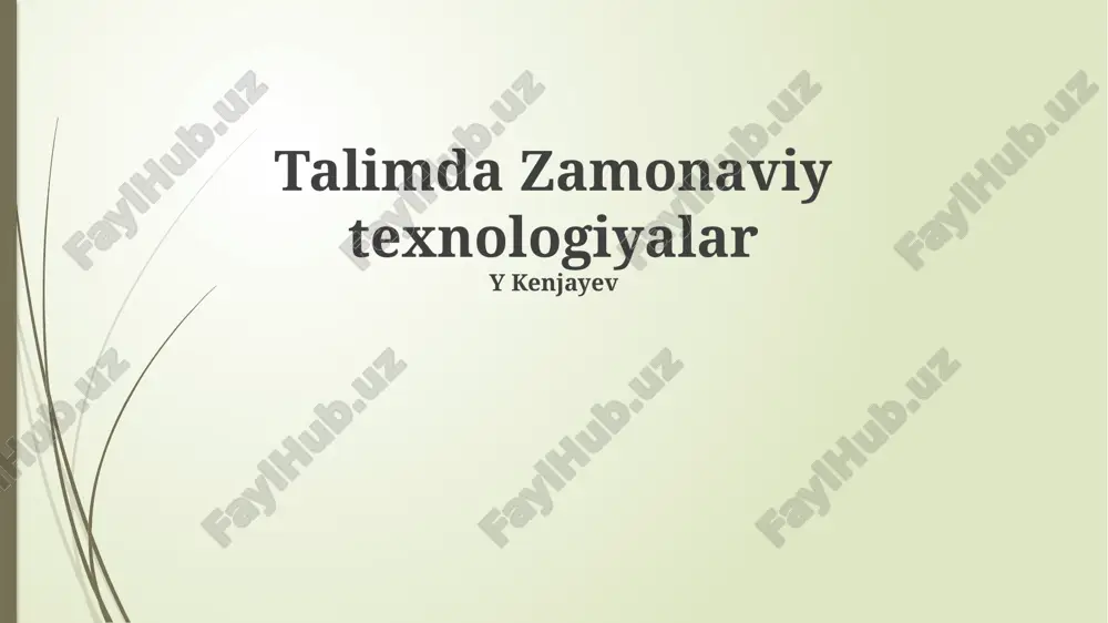 ta'limda zamonaviy texnologiyalar — PPTX