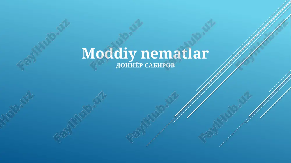 moddiy nematlar — PPTX