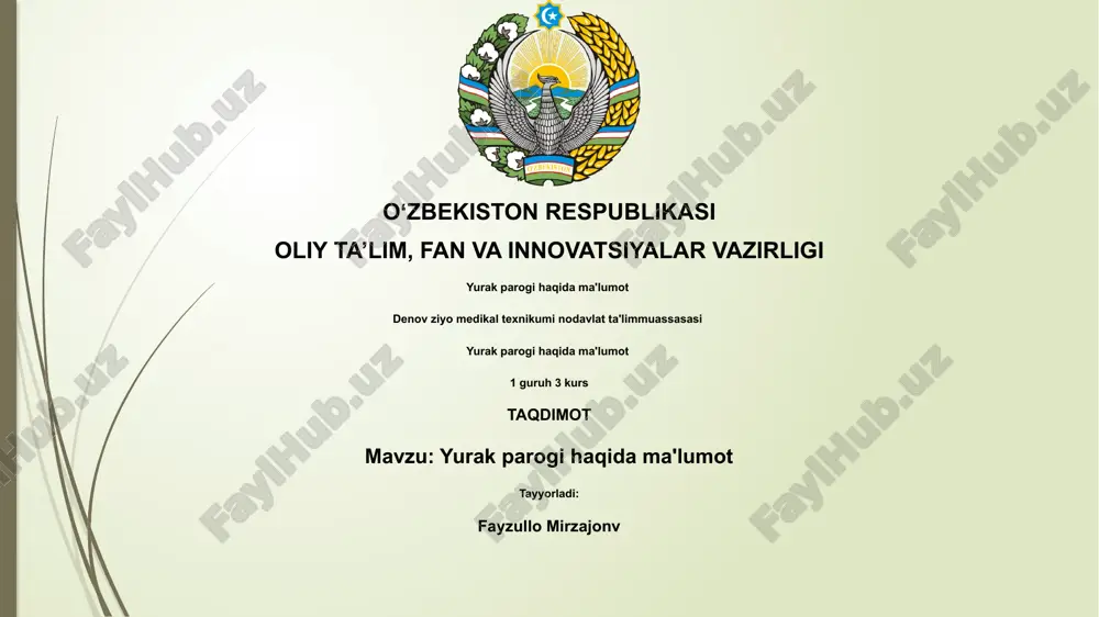yurak parogi haqida ma'lumot — PPTX