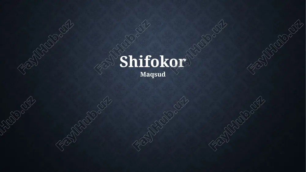 shifokor — PPTX