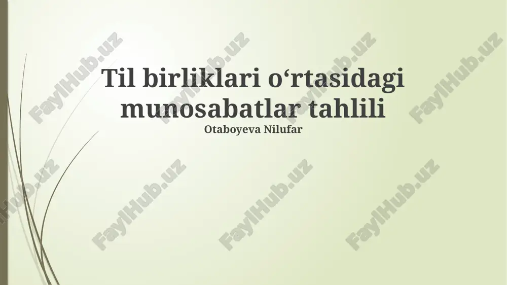 til birliklari oʻrtasidagi munosabatlar tahlili — PPTX