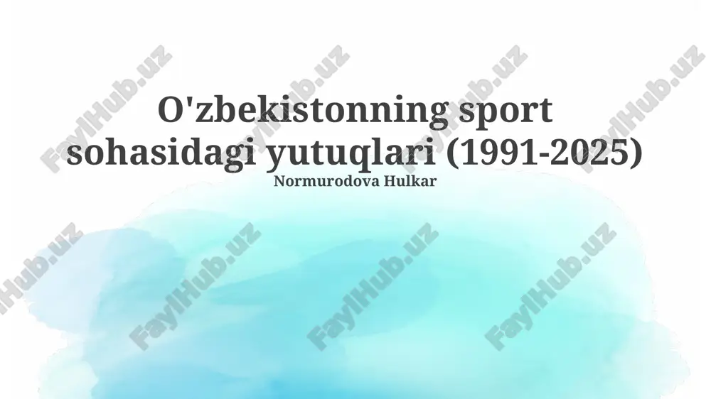 o'zbekistonning sport sohasidagi yutuqlari (1991-2025) — PPTX