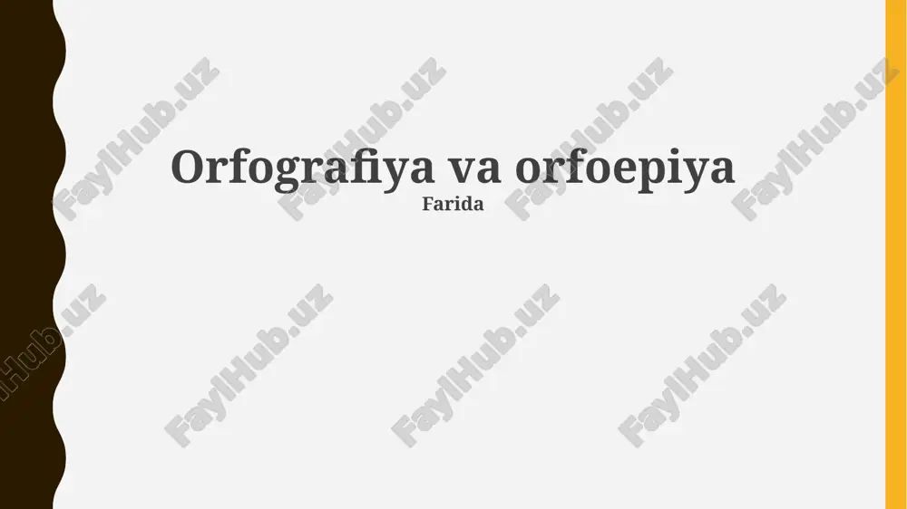 orfografiya va orfoepiya — PPTX
