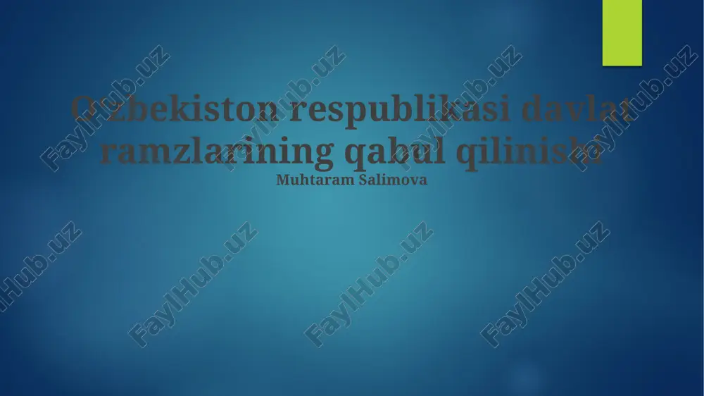 o'zbekiston respublikasi davlat ramzlari: umumiy ma'lumot — PPTX