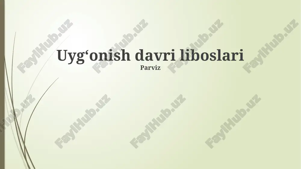 uygʻonish davri liboslari — PPTX