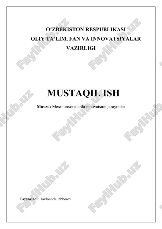 etniklararo munosabatlarda innovatsion jarayonlar — DOCX