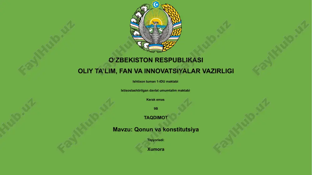 qonun va konstitutsiya — PPTX