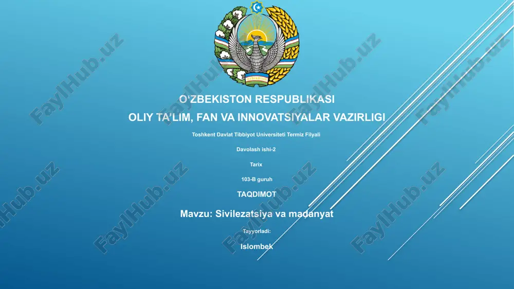 sivilizatsiya va madaniyat — PPTX