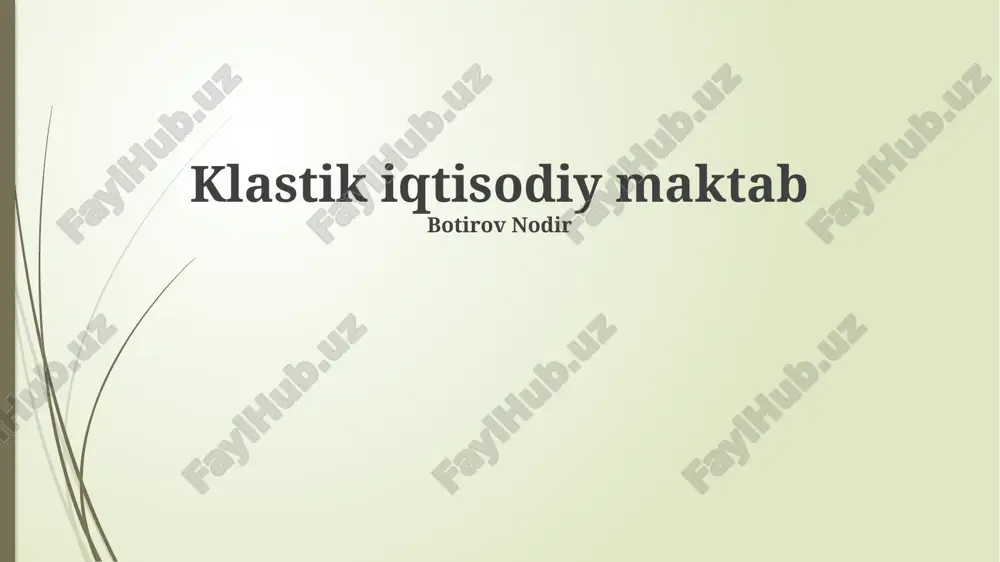 klastik iqtisodiy maktab — PPTX