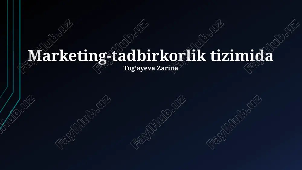marketing-tadbirkorlik tizimida — PPTX