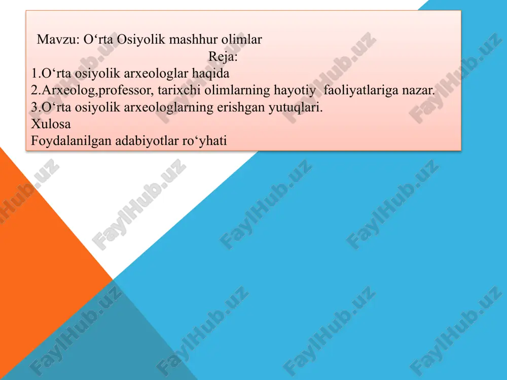 oʻrta osiyolik mashhur olimlar — PPTX