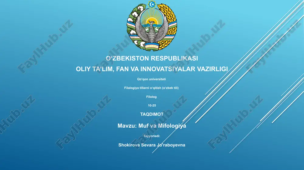 mif va mifologiya — PPTX