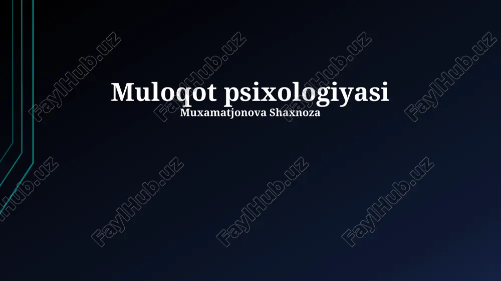 muloqot psixologiyasi — PPTX