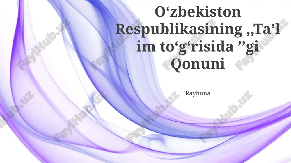 "ta'lim to'g'risida gi qonun" — PPTX