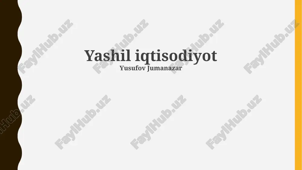 yashil iqtisodiyot — PPTX