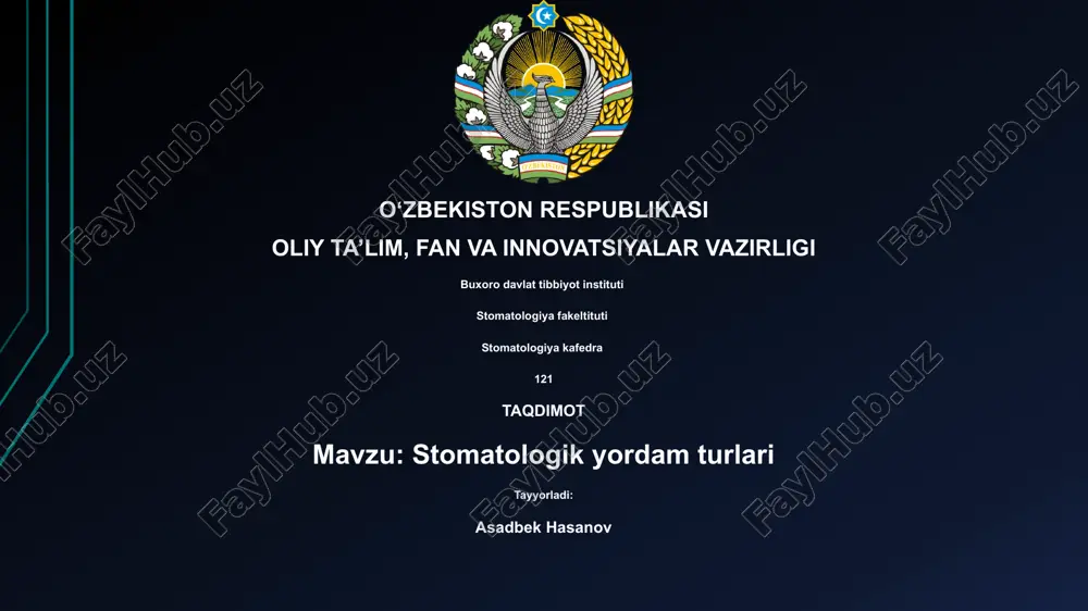 stomatologik yordam turlari — PPTX