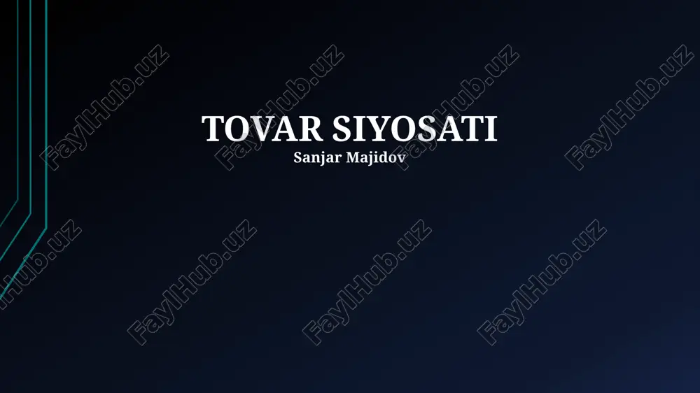 tovar siyosati — PPTX