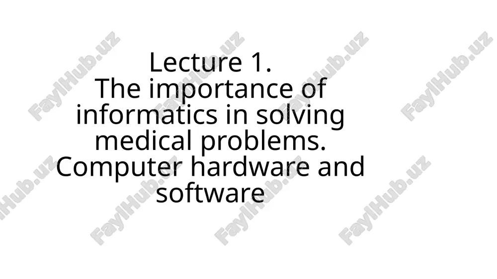 the importance of informatics in solving medical problems — PPTX