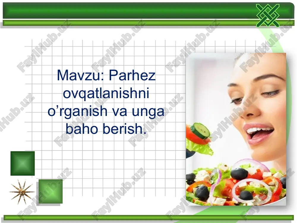parhezovqatlanishnio’rganishvaungabahoberish — PPTX