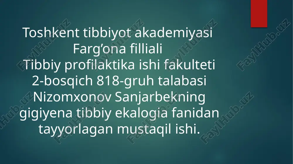 kasalxona ichki infektsiyalar — PPTX