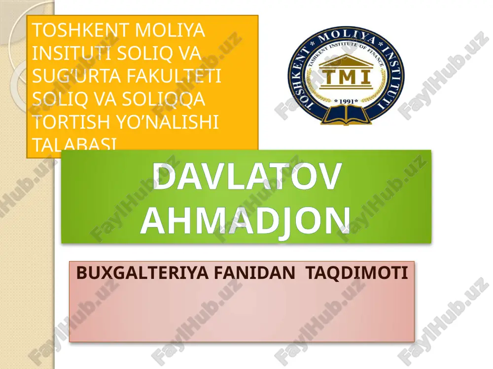 tovar-moddiy zaxiralar — PPTX