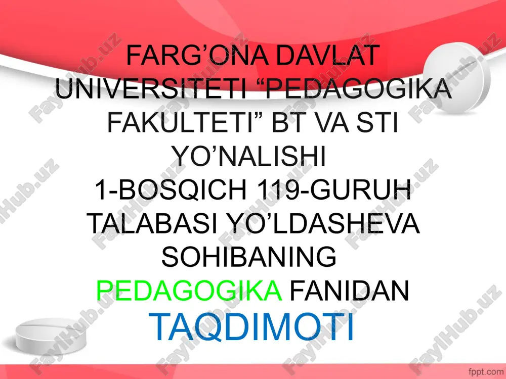 muhammad sodiq qoshg’ariyning hayoti va pedagogik qarashlari — PPT