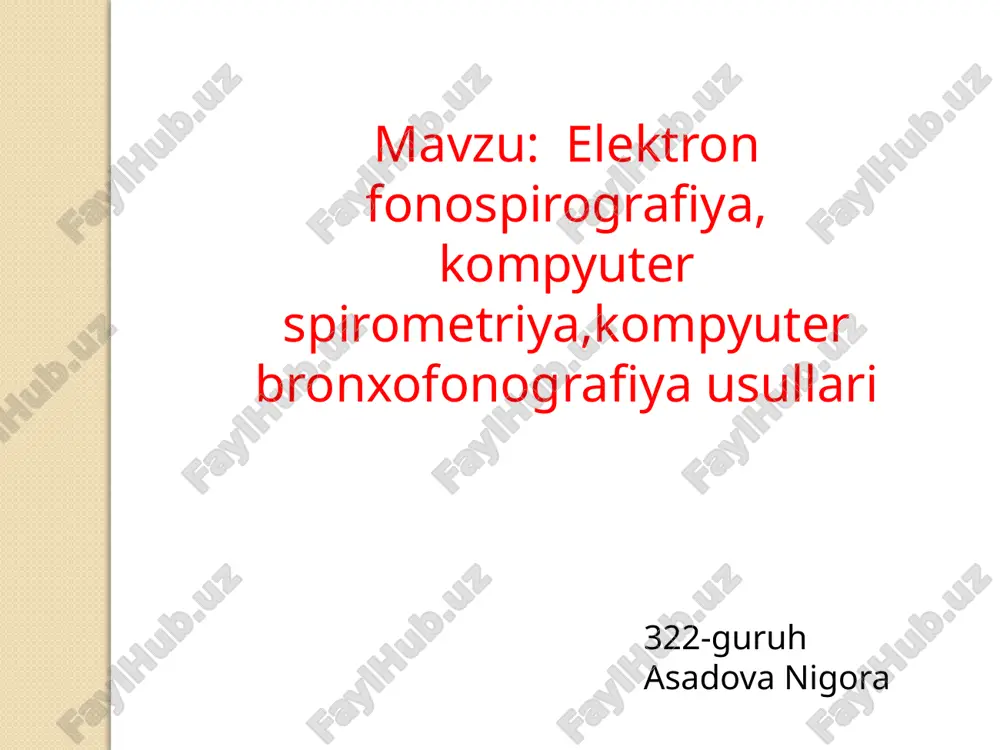 elektron fonospirografiya,kompyuter spirometriya — PPTX