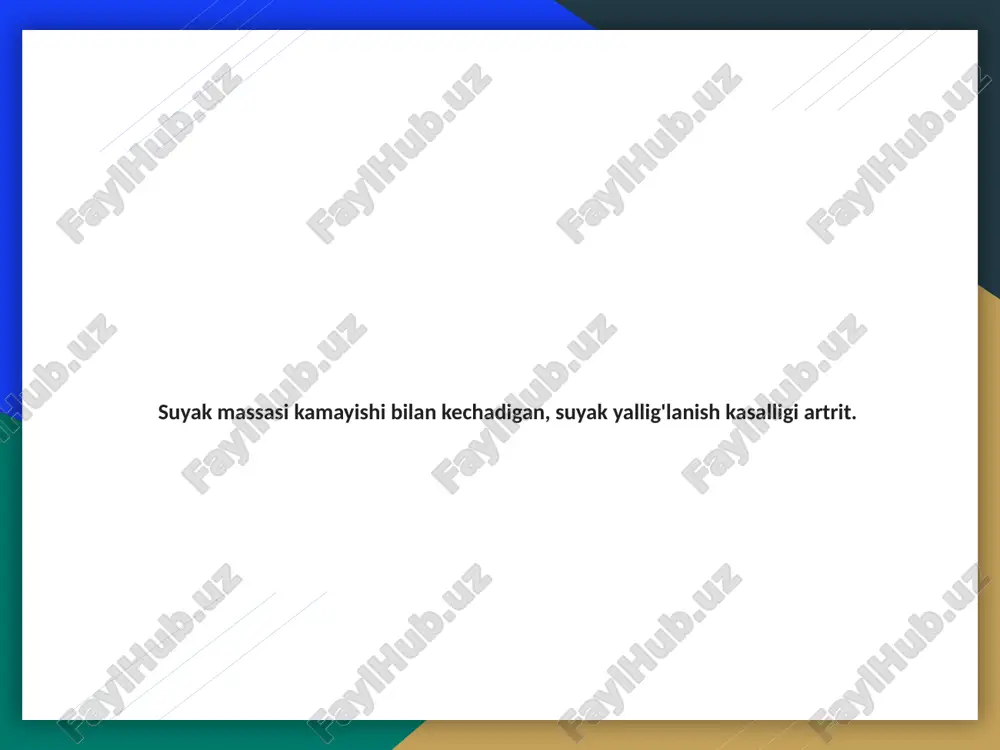 artrit-suyak massasi — PPTX