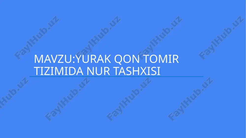 yurak qon tomir tizimida nur tashxisi — PPTX
