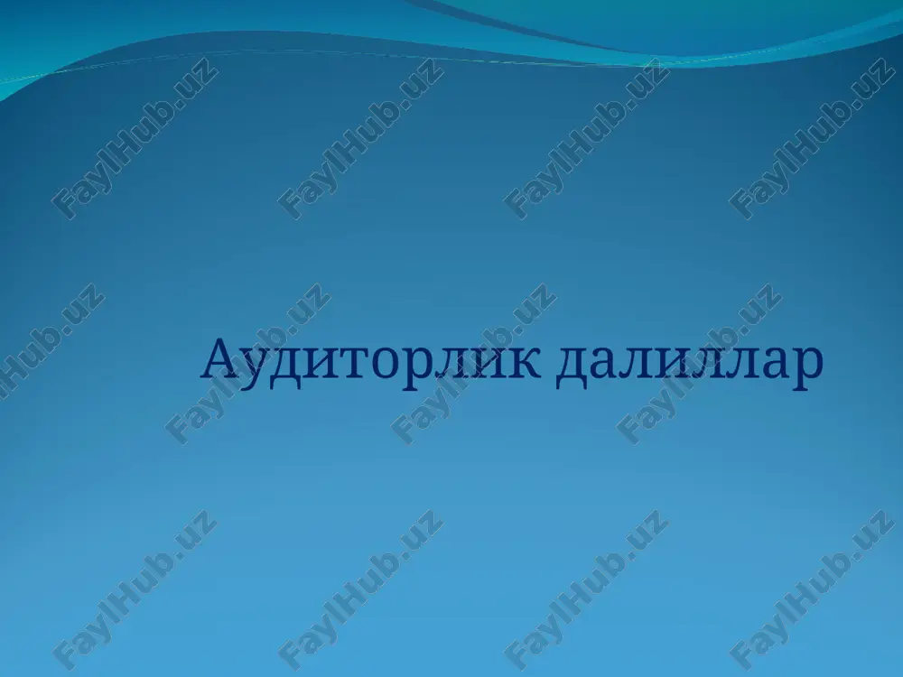 auditorlik dalillar — PPT