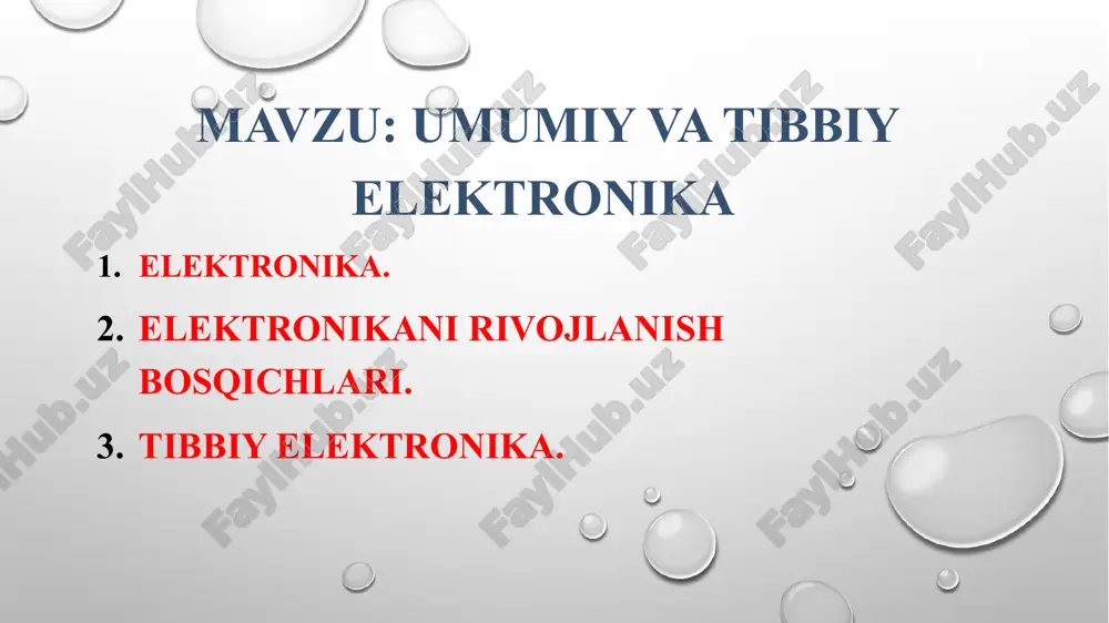 umumiy vatibbiy elektronika — PPTX