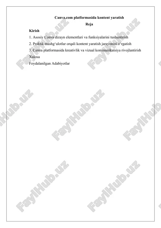 canva.com platformasida kontent yaratish — DOCX