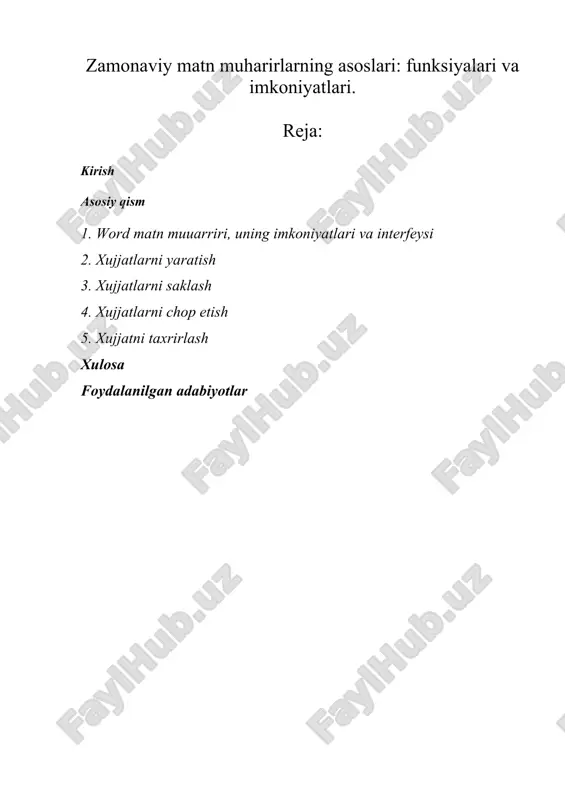word matn muharriri — DOCX