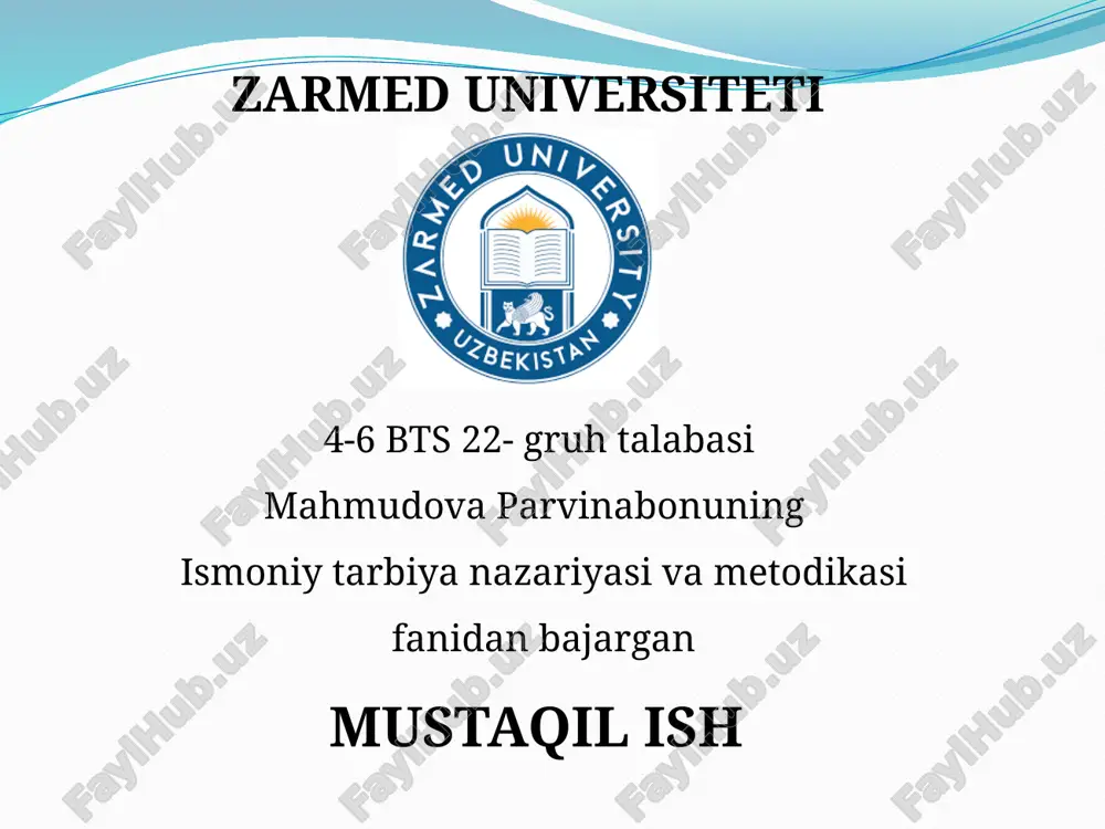 ismoniy tarbiya nazariyasi va metodikasi — PPTX