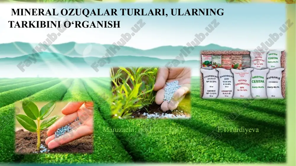 mineral ozuqalar turlari — PPTX